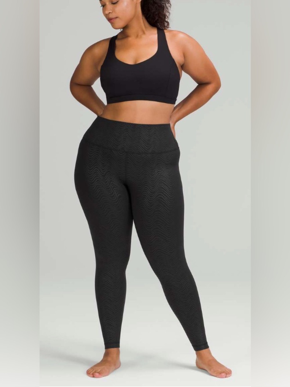 lululemon Align High-Rise Pant 28" with Aqueous Emboss Black Size 6